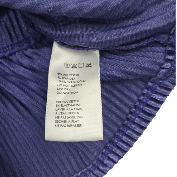 Urban Outfitters Purple Velvet Ribbed Peplum Top Deep V-Neck Flutter Sleeve M - Picture 7 of 8